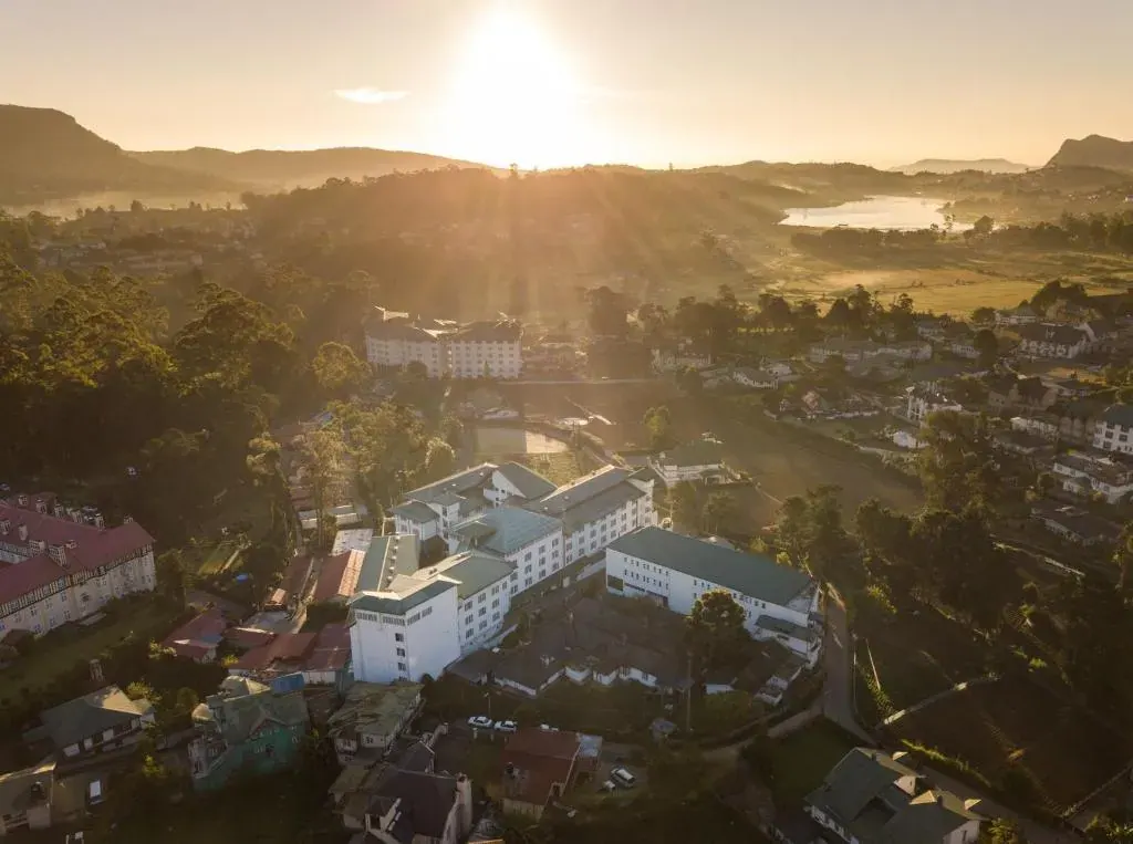 Araliya Green Hills hotel set against the hills at Nuwara Eliya