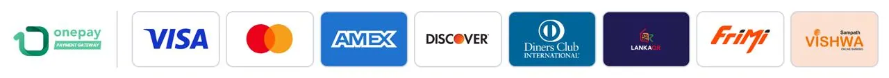 Accepted payment methods including Visa, Mastercard, American Express and Discover
